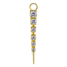 Load image into Gallery viewer, 18k gold PVD nickel-free cobalt-chrome charm paved with white premium zirconia stones