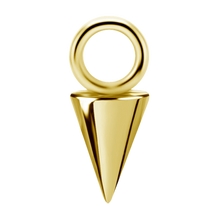 Load image into Gallery viewer, 18k gold PVD nickel-free cobalt-chrome medium plain spike charm