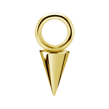 Load image into Gallery viewer, 18k gold PVD nickel-free cobalt-chrome small plain spike charm