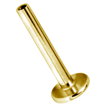 Load image into Gallery viewer, 18k gold PVD titanium micro labret pin or flat back bar