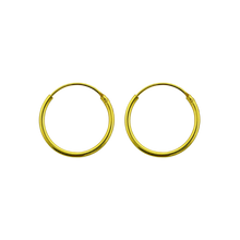 Load image into Gallery viewer, 18k gold plated sterling silver sleeper earrings 10mm diameter