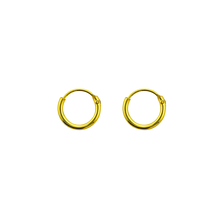 Load image into Gallery viewer, 18k gold plated sterling silver sleeper earrings 6mm diameter