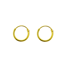 Load image into Gallery viewer, 18k gold plated sterling silver sleeper earrings 8mm diameter