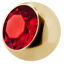 Load image into Gallery viewer, 24k gold pvd Steel ball with external threading and cubic zirconia