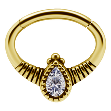 Load image into Gallery viewer, Oval Clicker with Pear Zirconia