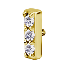 Load image into Gallery viewer, Pave Three Stone Bar Attachment