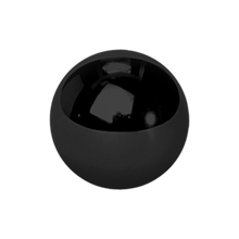 Load image into Gallery viewer, A plain black steel externally threaded ball made to fit 1.2mm microbars or labrets. 2mm wide