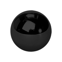 Load image into Gallery viewer, A plain black steel externally threaded ball made to fit 1.2mm microbars or labrets. 3mm wide