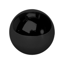 Load image into Gallery viewer, A plain black steel externally threaded ball made to fit 1.2mm microbars or labrets. 4mm wide