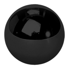 Load image into Gallery viewer, Black steel externally threaded plain ball for 1.6mm barbells or labrets. 8mm wide