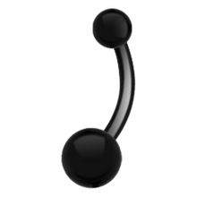Load image into Gallery viewer, Black Steel navel barbell large balls