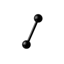 Load image into Gallery viewer, Black Steel micro (1.2mm) barbell with two 3mm balls on either end