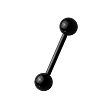 Load image into Gallery viewer, Black Steel micro (1.2mm) barbell with two 3mm balls on either end