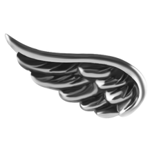 Load image into Gallery viewer, Metallic wing-shaped attachment on a white background