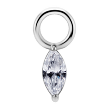 Load image into Gallery viewer, Cobalt-chrome nickel-free 4mm marquise premium zirconia charm