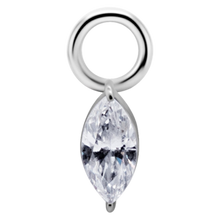 Load image into Gallery viewer, Cobalt-chrome nickel-free 5mm marquise premium zirconia charm