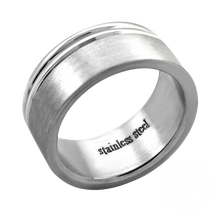Load image into Gallery viewer, Silver stainless steel with double grooves