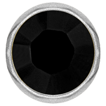Load image into Gallery viewer, Surgical Steel 316L captive disc featuring a black premium crystal stone. Made for ball closure rings