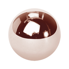 Load image into Gallery viewer, Rose gold externally threaded plain ball for 1.6mm barbells or labrets. 5mm wide