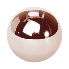 Load image into Gallery viewer, Rose gold externally threaded plain ball for 1.6mm barbells or labrets. 6mm wide