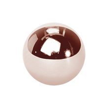 Load image into Gallery viewer, A plain rose gold externally threaded ball made to fit 1.2mm microbars or labrets. 2mm wide
