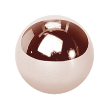 Load image into Gallery viewer, A plain rose gold externally threaded ball made to fit 1.2mm microbars or labrets. 4mm wide