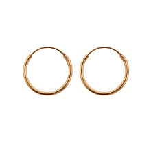 Load image into Gallery viewer, Rose gold plated sterling silver sleeper earrings 10mm diameter