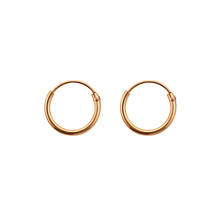 Load image into Gallery viewer, Rose gold plated sterling silver sleeper earrings 8mm diameter