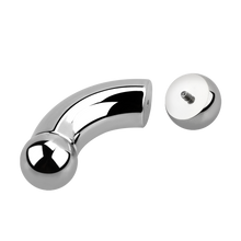 Load image into Gallery viewer, Surgical steel prince albert barbell with internally threaded ends 10mm big gauge