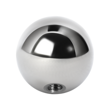 Load image into Gallery viewer, A plain surgical steel 316L externally threaded ball made to fit 1.2mm microbars or labrets. 4mm wide
