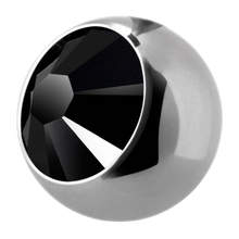 Load image into Gallery viewer, Steel ball with external threading and cubic zirconia