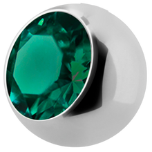 Load image into Gallery viewer, Steel ball with external threading and cubic zirconia