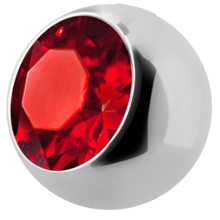 Load image into Gallery viewer, Steel ball with external threading and cubic zirconia