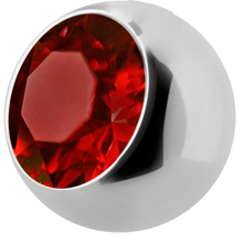 Load image into Gallery viewer, Steel ball with external threading and cubic zirconia