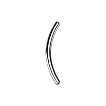 Load image into Gallery viewer, titanium internally threaded curved microbar pin made for two 0.8mm threaded attachments to screw on either side