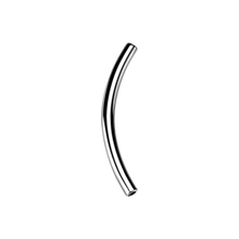 Load image into Gallery viewer, titanium internally threaded curved microbar pin made for two 0.8mm threaded attachments to screw on either side
