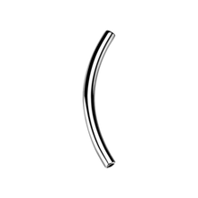 Load image into Gallery viewer, titanium internally threaded curved microbar pin made for two 0.8mm threaded attachments to screw on either side