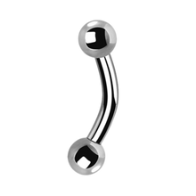 Load image into Gallery viewer, Titanium internally threaded curved microbar with 3mm balls