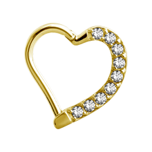 Load image into Gallery viewer, Jewelled Hinged Daith Heart - Left