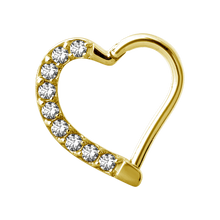 Load image into Gallery viewer, Jewelled Hinged Daith Heart - Right