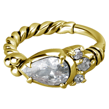 Load image into Gallery viewer, Teardrop Tribal Hinged Ring