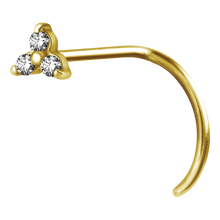Load image into Gallery viewer, Trinity Jewelled Curved Nose Stud