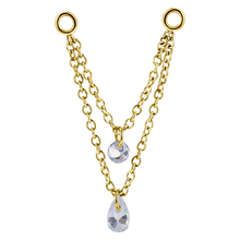 Load image into Gallery viewer, Connecting Chains with Floating Cubic Zirconia