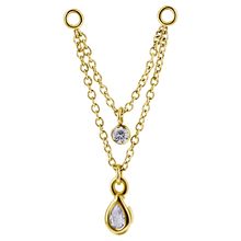 Load image into Gallery viewer, Connecting Chains with Bezel Set Cubic Zirconia