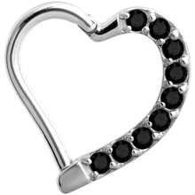 Load image into Gallery viewer, Jewelled Hinged Daith Heart - Left