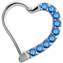 Load image into Gallery viewer, Jewelled Hinged Daith Heart - Left