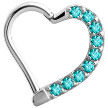 Load image into Gallery viewer, Jewelled Hinged Daith Heart - Left