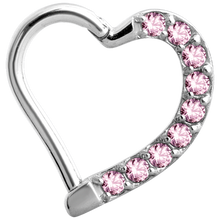 Load image into Gallery viewer, Jewelled Hinged Daith Heart - Left