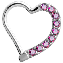 Load image into Gallery viewer, Jewelled Hinged Daith Heart - Left