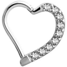 Load image into Gallery viewer, Jewelled Hinged Daith Heart - Left
